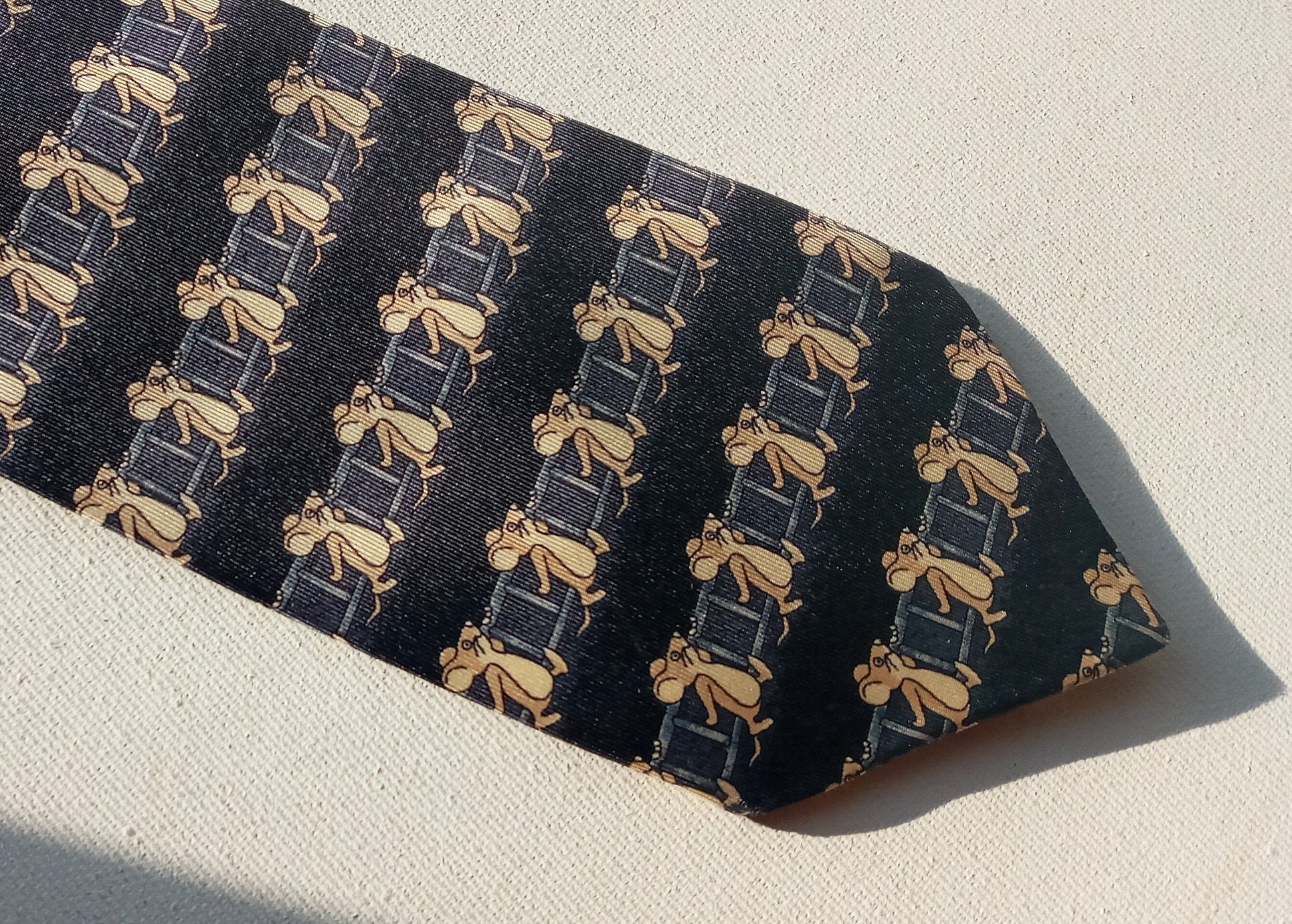 Mouse print silk tie Animal print tie Marks&Spencer necktie Vintage 90s funny tie