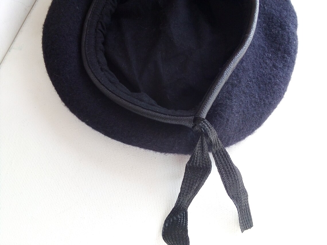 Navy blue wool beret Vintage French beret French style hat Etsy