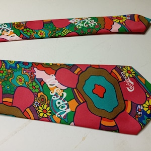 Colored abstract floral tie Laud necktie Hipster tie Peace and love print tie