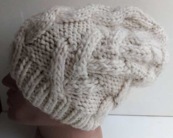 Vintage Chunky beanie Hat Winter oversize hat Ivor