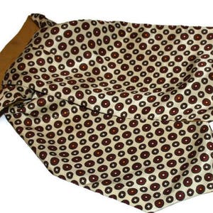 Vintage Silk Ascot with Medallion Print/ Retro Ascot Tie