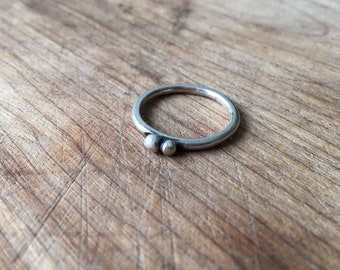 Double Pebble Stacking Ring