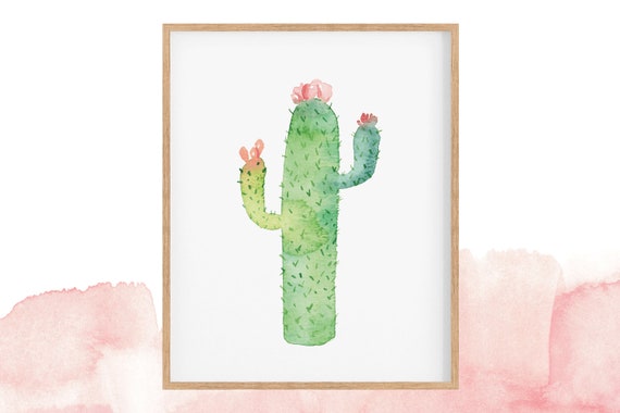 Watercolor Cactus Print, Nursery Wall Art (digital File) - Etsy