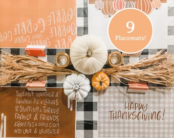 Printable Thanksgiving Placemats, Thanksgiving Placemats, Cute Thanksgiving Placemats, Cute Thanksgiving Table Decor, Thanksgiving