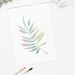 Watercolor Leaf Art, Printable Watercolor Leaf Print, Plant Wall Art ...