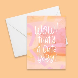 New Baby Card | A6 Greeting Card | Baby Girl Card | Cute Baby Card | Pink