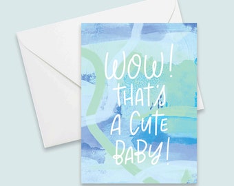 New Baby Card | A6 Greeting Card | Baby Boy Card | Cute Baby Card | Blue