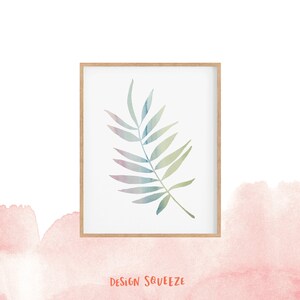 Watercolor Leaf Art, Printable Watercolor Leaf Print, Plant Wall Art ...