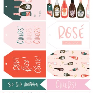 Printable Wine Bottle Gift Tags, Bottle Tags, Champagne Gift Tag ...