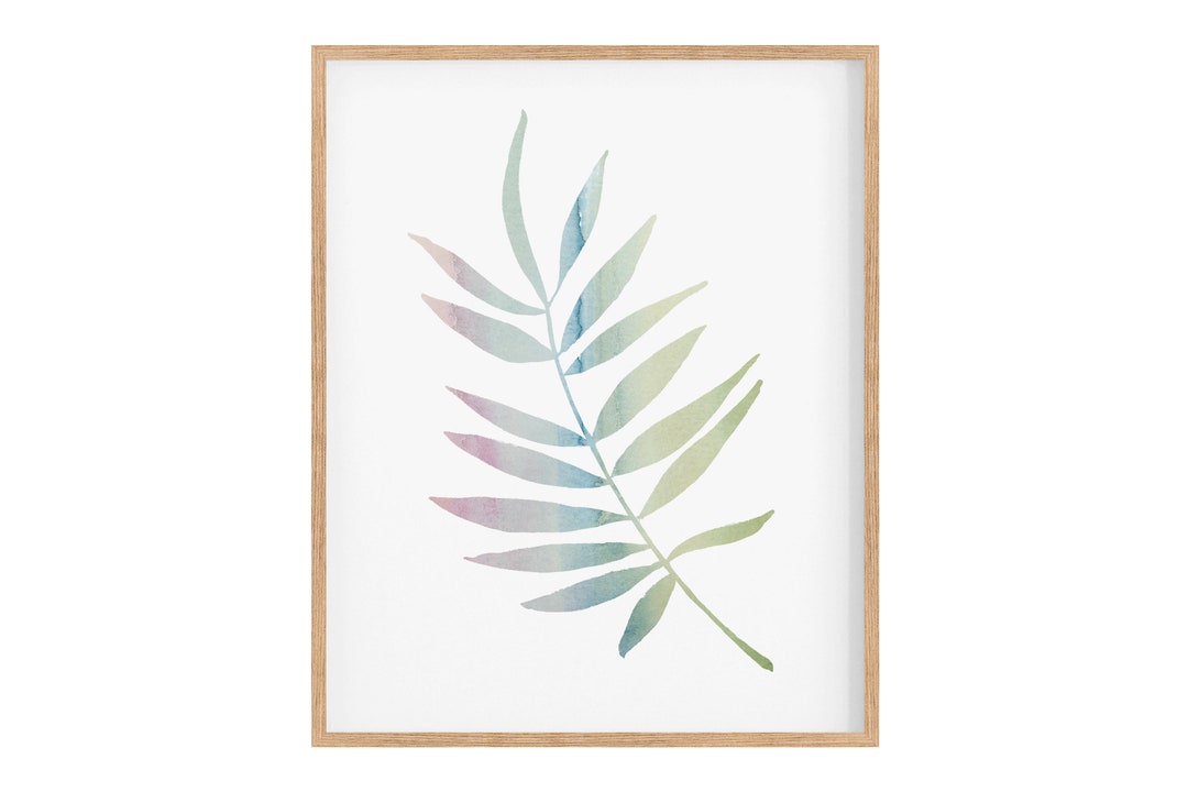 Watercolor Leaf Art, Printable Watercolor Leaf Print, Plant Wall Art ...