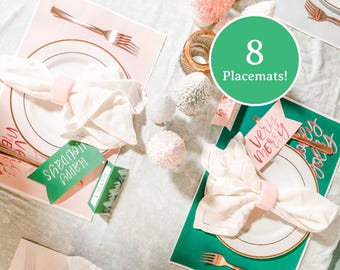 Printable Christmas Placemats, Christmas Placemats, Cute Christmas Placemats, Cute Christmas Table Decor, Christmas DIY Table Decor