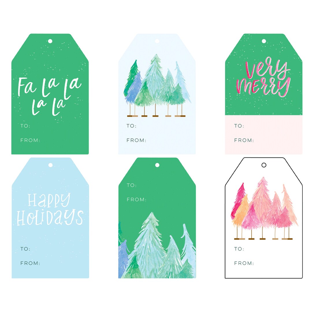 Printable Christmas Gift Tags, Christmas Tags, 12 Cute Christmas Tag ...