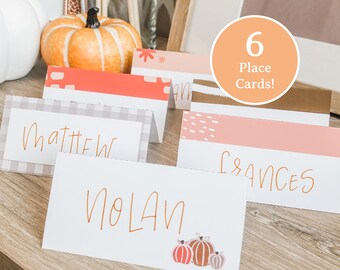 Printable Thanksgiving Place Cards, Thanksgiving Folded Place Cards, Cute Thanksgiving Place Cards, Cute Thanksgiving Decor, Thanksgiving