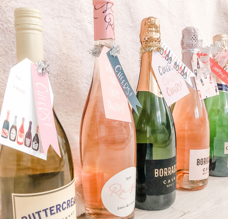 Printable Wine Bottle Gift Tags, Champagne Tags (digital Download) - Etsy