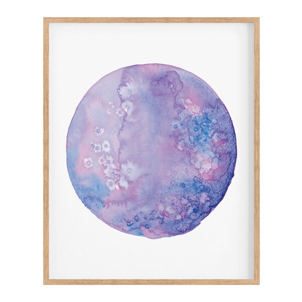 Purple Moon Celestial Watercolor Art Print, Printable Moon Art, Celestial Wall Art, Space Wall Decor, Moon Print, Hand-Painted