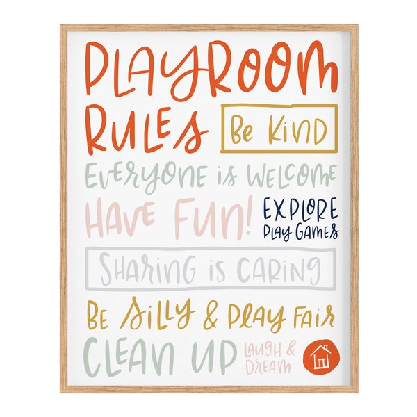 Lámina "Reglas de la sala de juegos", decoración para habitación infantil (descarga digital)