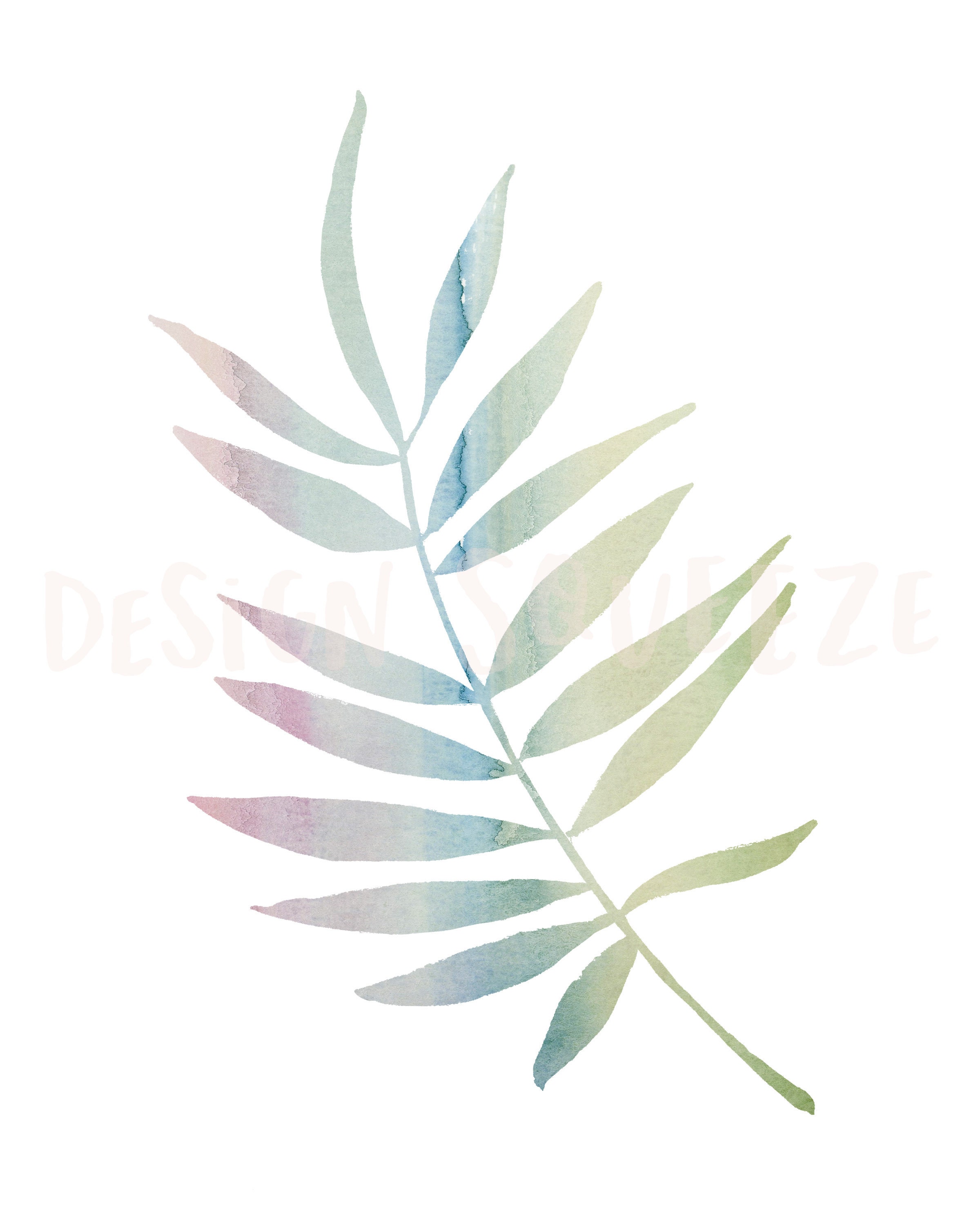 Watercolor Leaf Art Printable Watercolor Leaf Print Plant - Etsy