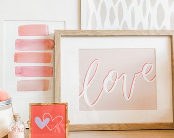 Love Art Print, Valentine's Day Decor (Digital Download)