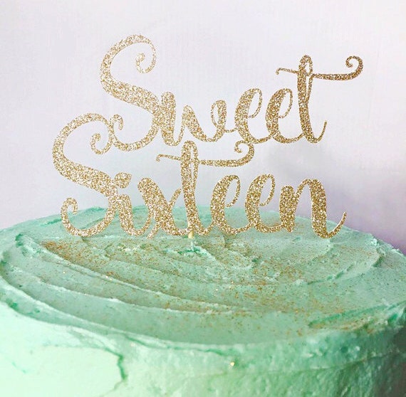 sweet sixteen glitter birthday