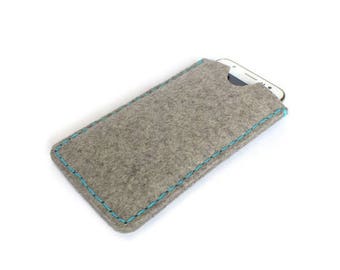 Samsung Galaxy J5 mobile phone case. Wool felt phone sleeve. Eco-friendly phone case. Cell phone holster. Handcrafted phone accessories.