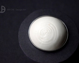 Ring porcelain, patterned, stainless steel, D 32 mm