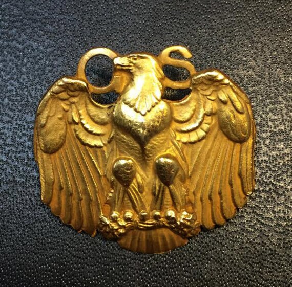Girl Scout 1930s Golden Eaglet 10k Gold Pin Full Size