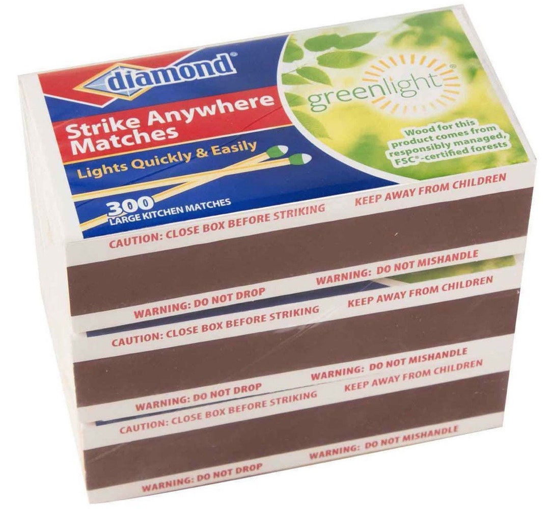 Green Diamond Large Kitchen Matches 3 Pack 900 Total Etsy