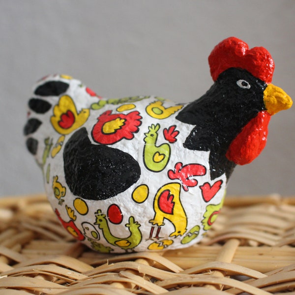 Paper Mache Chickens Etsy