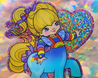 RAINBOW PONY CENTAURETTE holographic glitter vinyl sticker