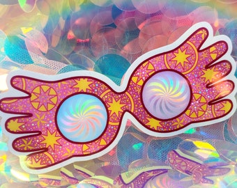 PINK HOLOGRAPHIC GLASSES vinyl sticker