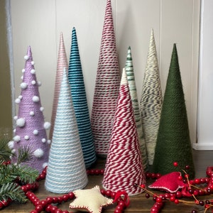 Custom Yarn Wrapped Cone Tree | Christmas Tree | Handmade | Country Farmhouse | Holiday Decor