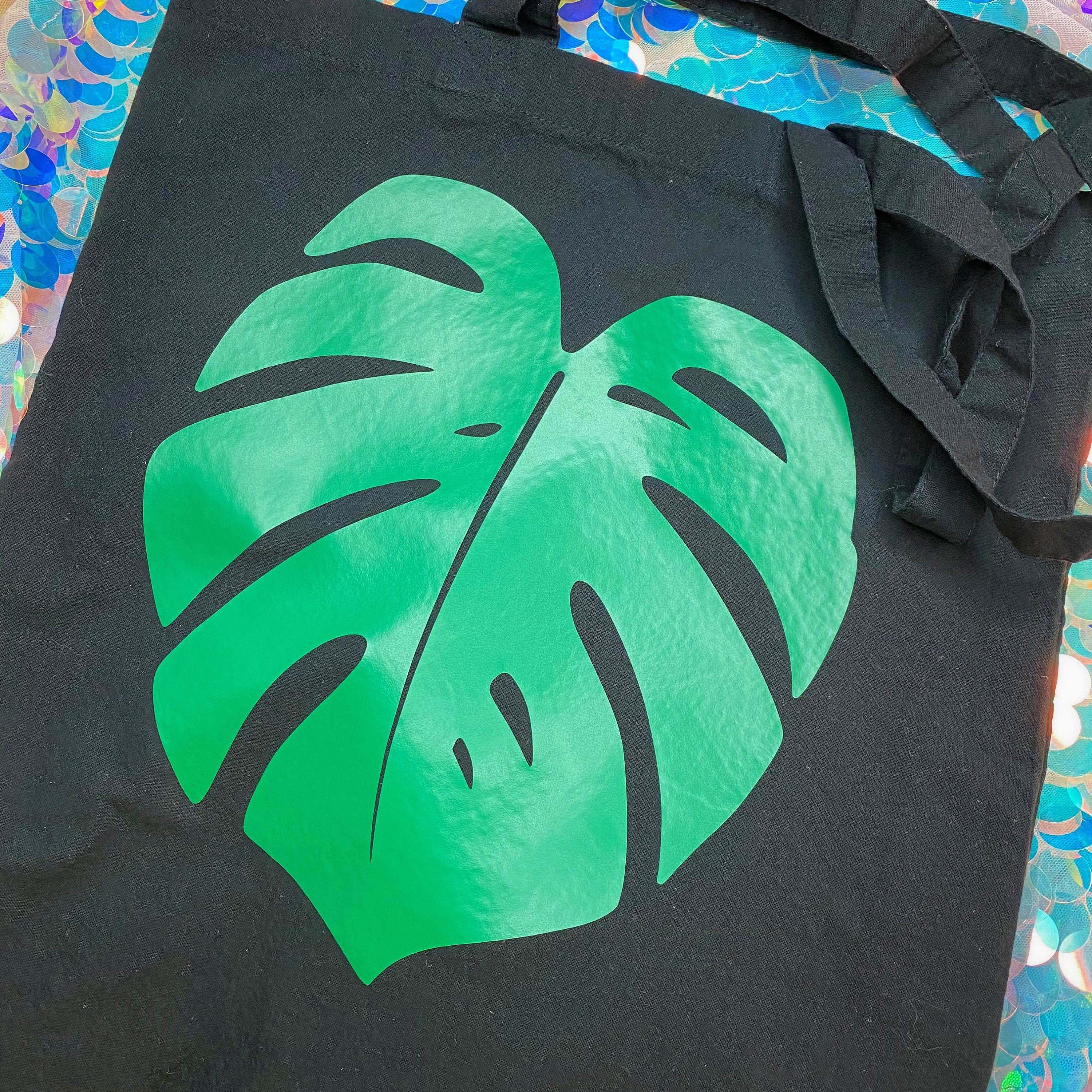 MONSTERA Tote Bag - Matte Green | Reusable | Cotton Tote Bag | Ecofriendly