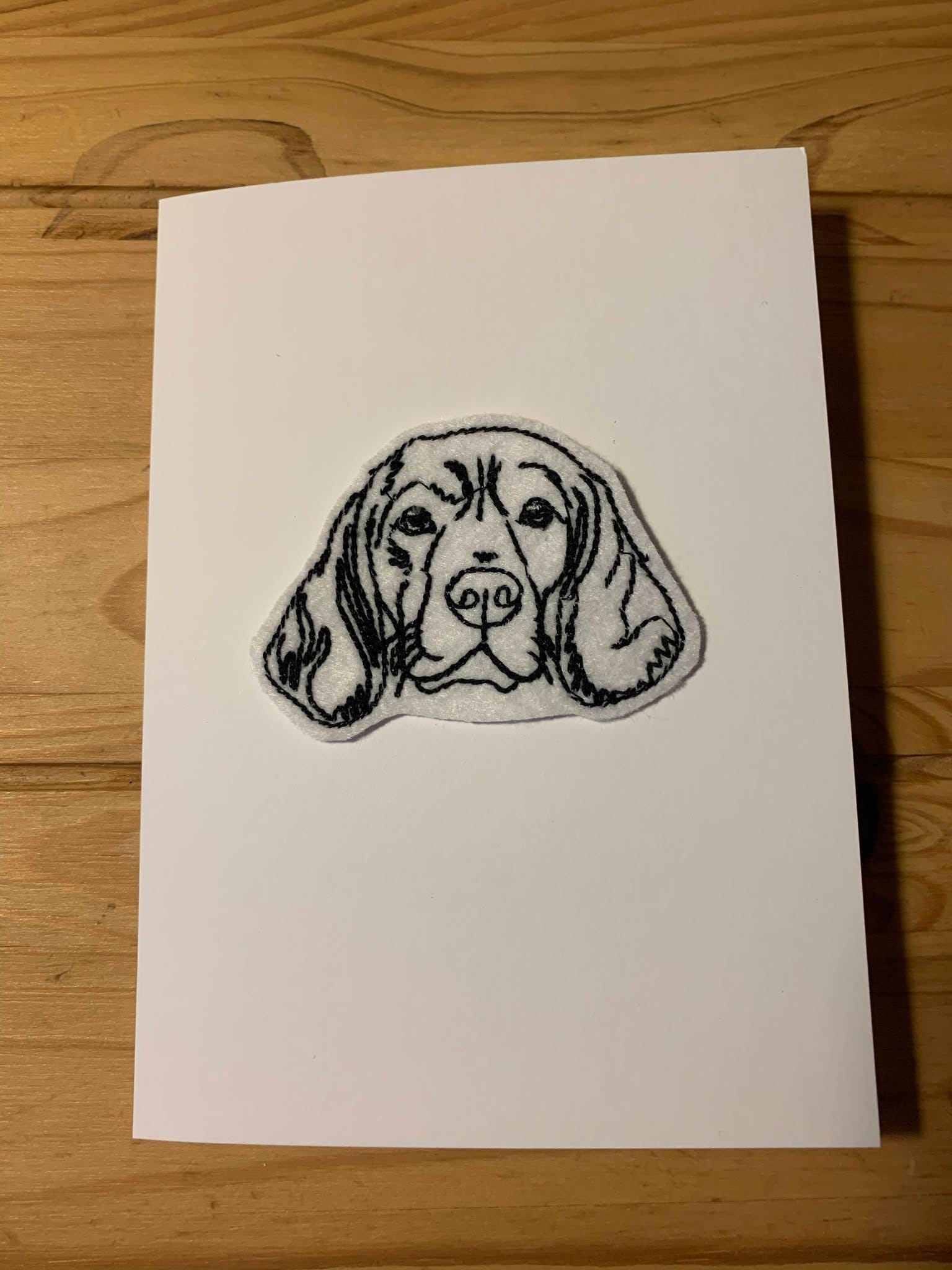 Dog Embroidered Card Handmade Birthday Dog Lover Card Handmade Bernese ...