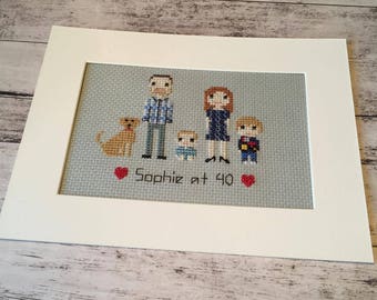Birthday Gift for Her Custom Made Birthday Gift Personalised Design Gift for Her Birthday Gift for Her Portrait Design Embroidery Art