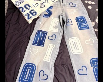 CUSTOM SENIOR Class 2027 Iron-On Patch Set for YOUR jeans and top