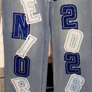 Personalized Senior Iron On Letters & Numbers – Custom Name/School