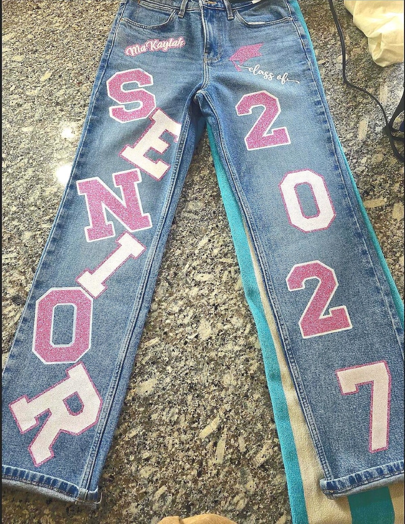 SENIOR Class of 2027 Iron-On Decals block style with outline! Ask about getting them CUSTOM made and having them represent you today image 3