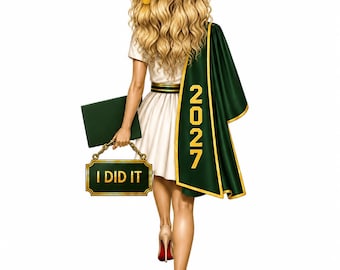 SENIOR class 2027 girl with LV  heels I did it Iron on image