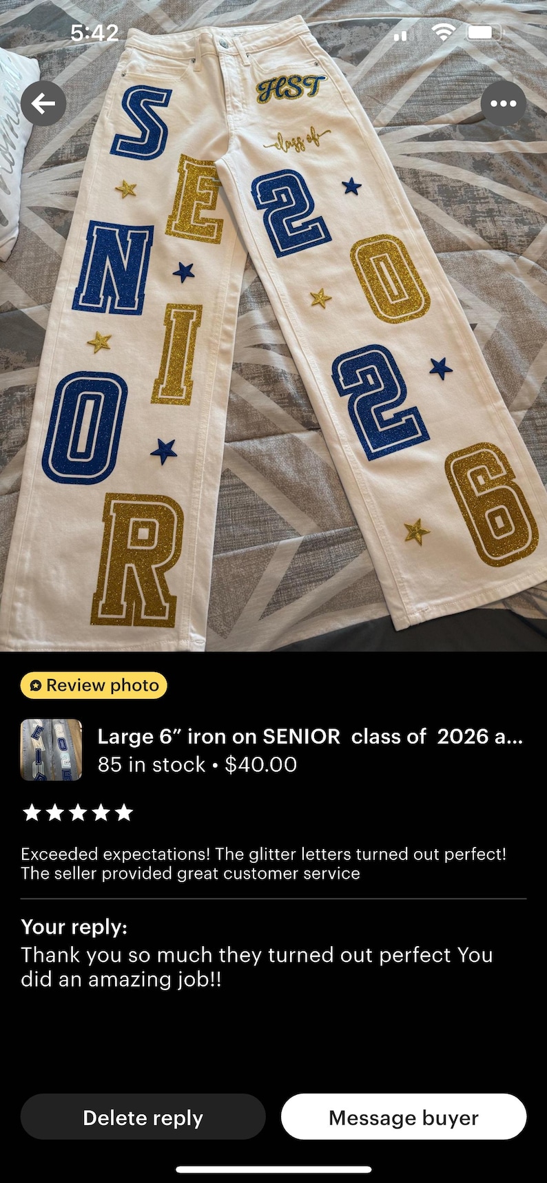 Senior Class of 2027 Iron On Letters & Numbers – Custom Name, Initials, Logo, Sport image 8