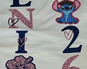 Senior Class of 2027 Iron On Set, Stitch, Hibiscus, Customization Available