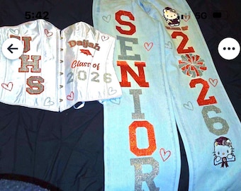 CUSTOM SENIOR Class 2027 Iron-On Patch Set for YOUR jeans and top