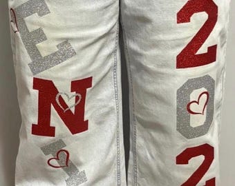 Senior class of 2027 glitter Iron-On Decals: with hearts