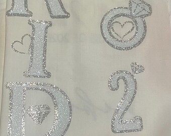 BRIDE Iron On Decals 2026, 2027, 2028, Diamond Ring Bridal Party Shirt Iron Ons