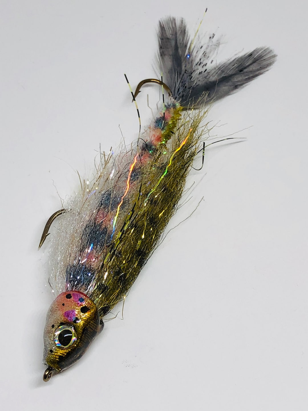 Baby Rainbow Trout Fly Articulated Fly Fishing or Spin Rod Lure by