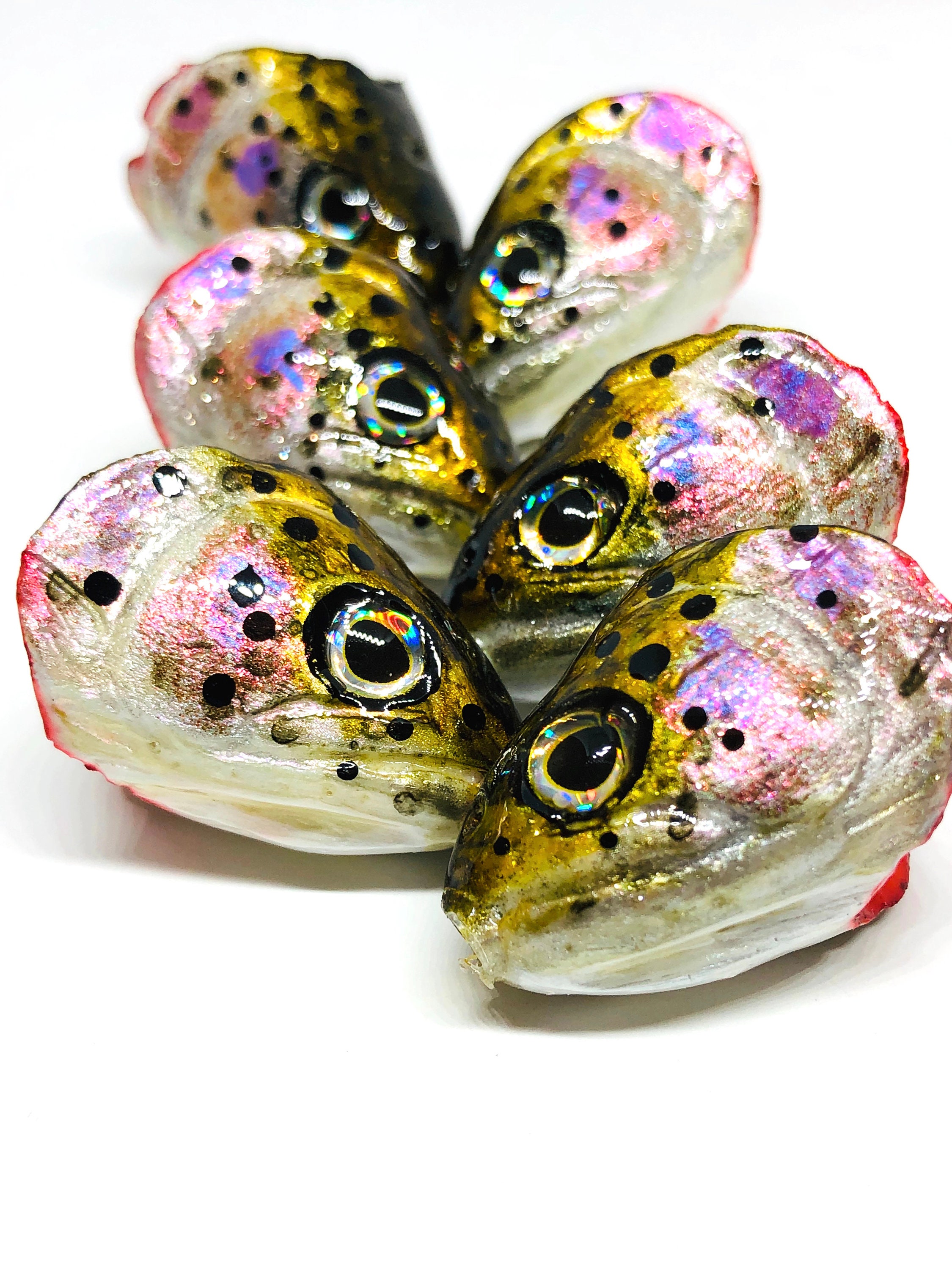 fish daddy lures FLAT – TWELVE OAKS CUSTOM and pink LED 1/8 Factory Price Customizable Reel Tiger Roan Size:10/0 - 5 Pack