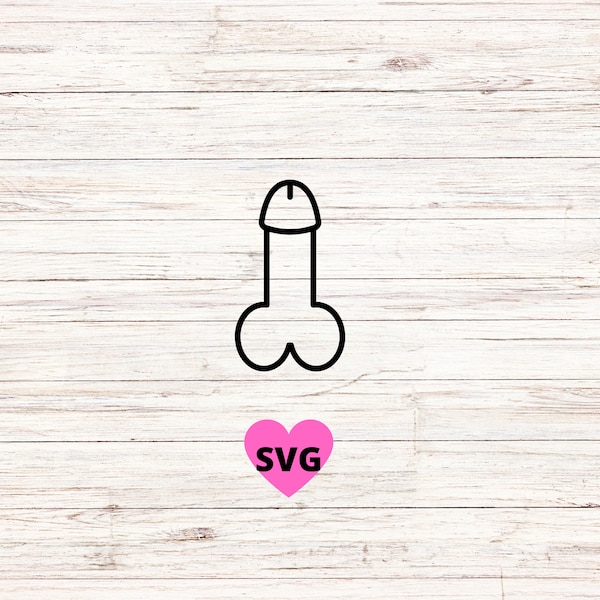 Penis SVG, Cricut File of a Dick for gag prank bachelorette or stickers, instant download file, pecker shaft, morning wood Penis Silhouette