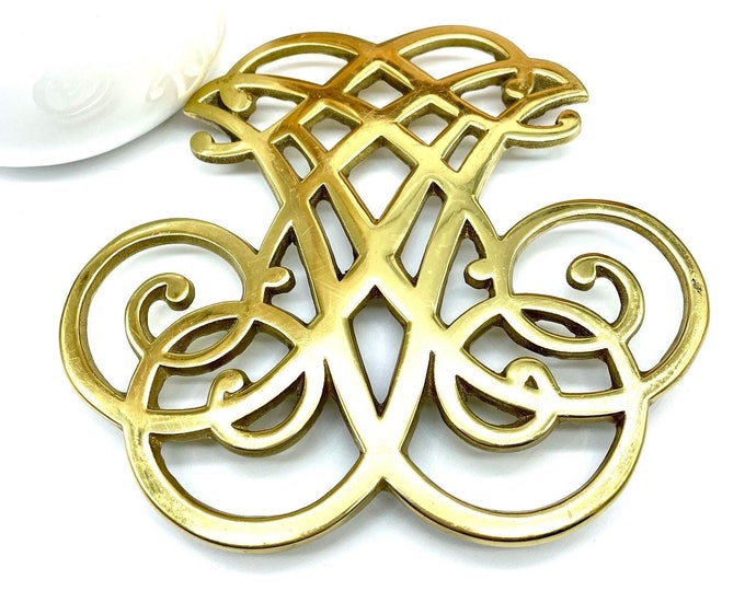Vintage Brass Trivet Thomas Jefferson Cipher Monticello Trivet Vintage Trivet Classic Decor