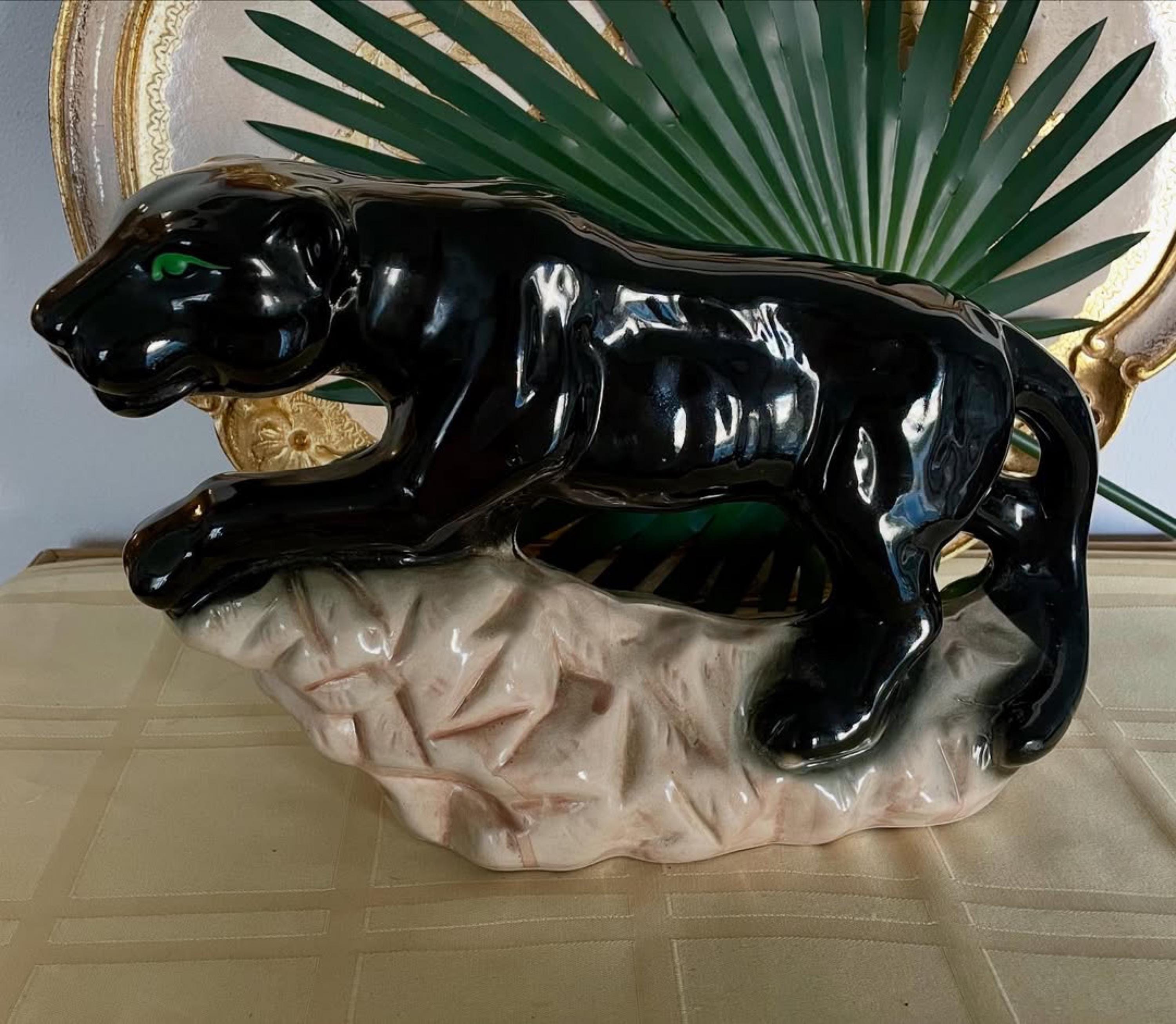 Vintage Black Panther Statue - Etsy