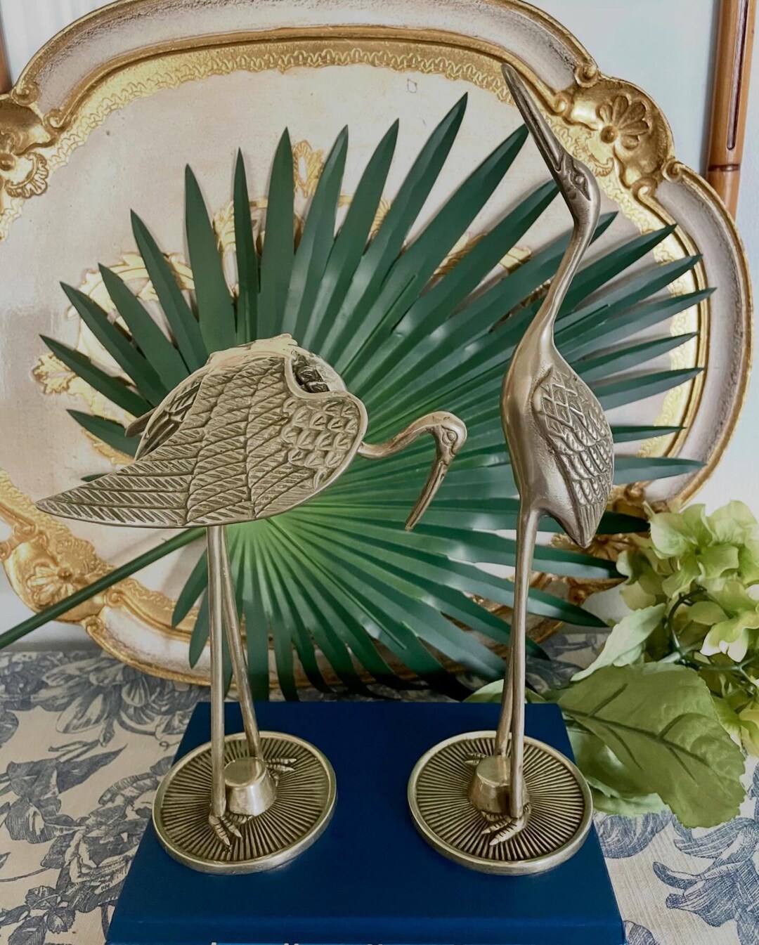 Brass Cranes Mid Century Modern Decor MCM Cranes Pair Crane Figurines ...
