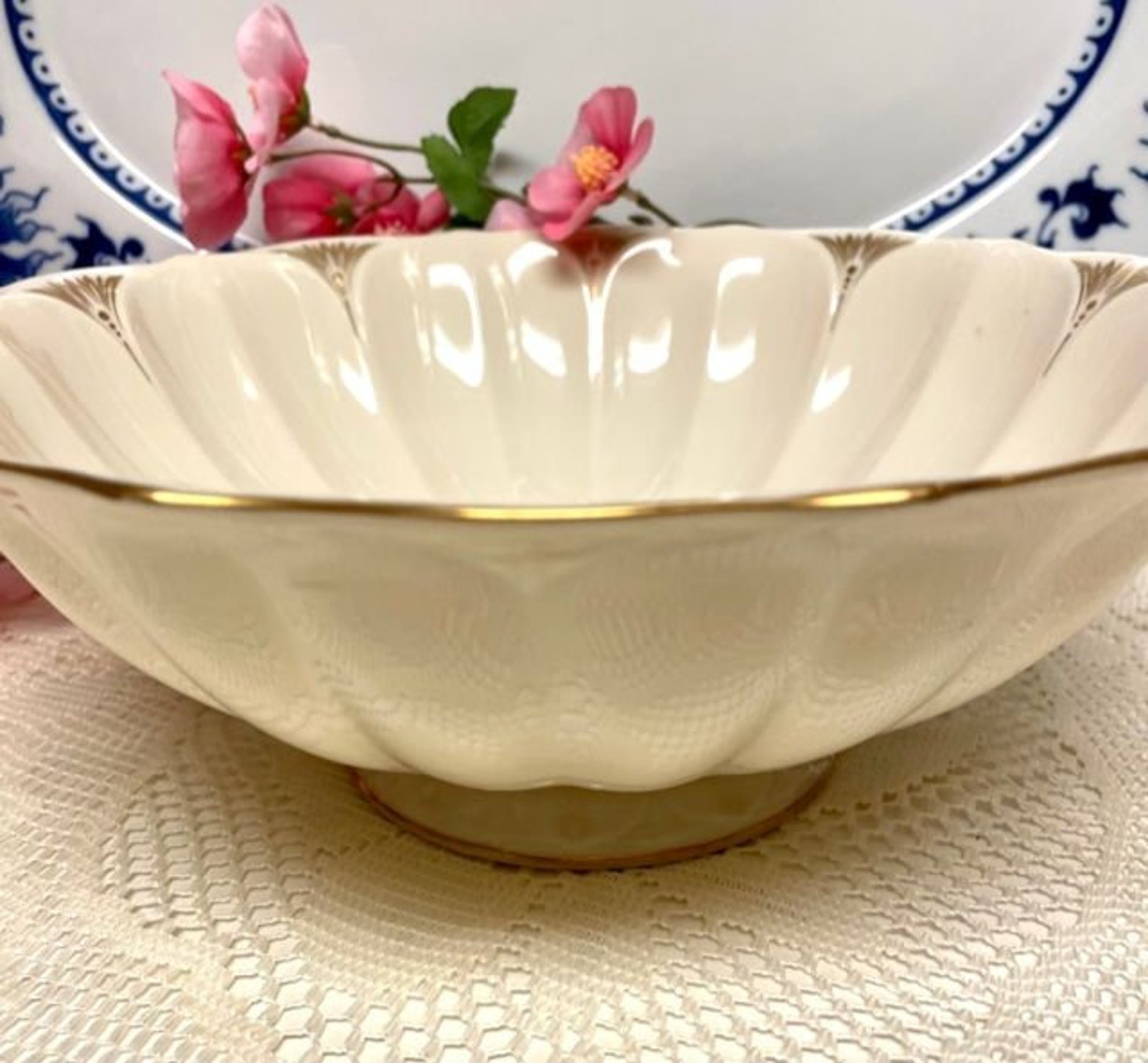Large Lenox Bowl Lenox Fruit Bowl Lenox Serving Bowl Lenox Etsy